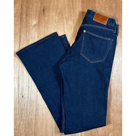 Madewell Women's Jeans Straight Bootlegger Dark Wash Denim Size 26X 32 Blue Low - Picture 2 of 15